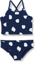 Swim Style Set swimsuit Little Palace Store Deep Blue Ivory Abstract Dots 2T